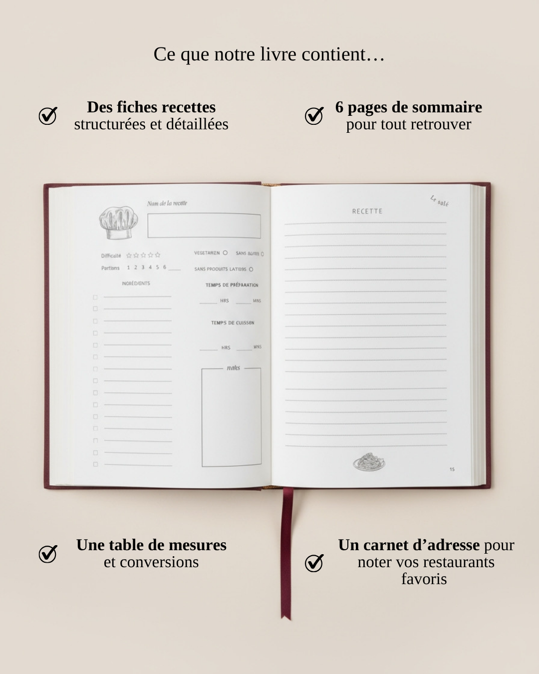 Livre à remplir : Nos véritables recettes de famille